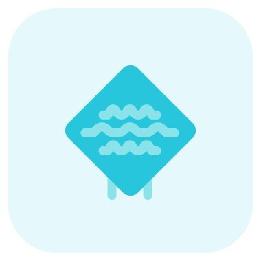 Big waves warning on a sign board layout