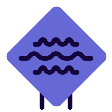 Big waves warning on a sign board layout