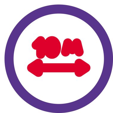 Distance of about ten kilometers range on a road signal