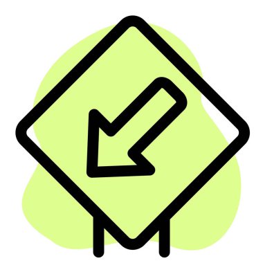 Down left exit lane on road signal in a signboard