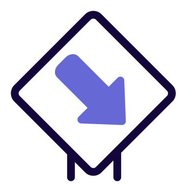 Downright exit lane on road signal signboard