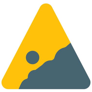 Warning signal for falling rocks on high terrain areas