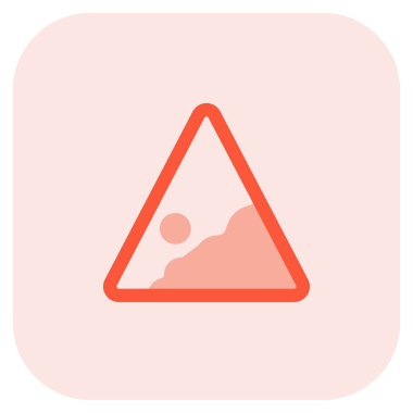 Warning signal for falling rocks on high terrain areas