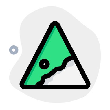 Warning signal for falling rocks on high terrain areas