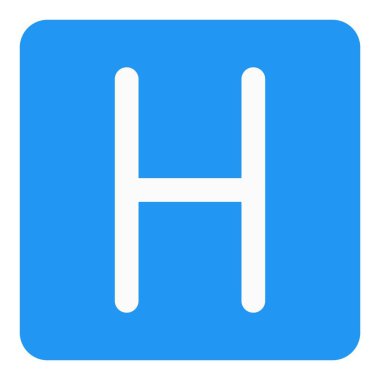 Helicopter signal with alphabet H on a roof top