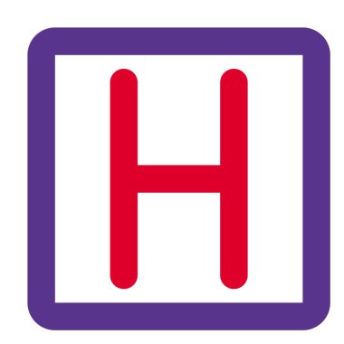 Helicopter signal with alphabet H on a roof top