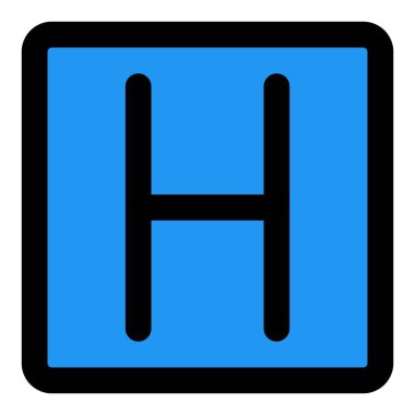 Helicopter signal with alphabet H on a roof top