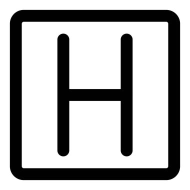 Helicopter signal with alphabet H on a roof top