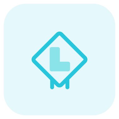 L shaped learner zone on a road sign board