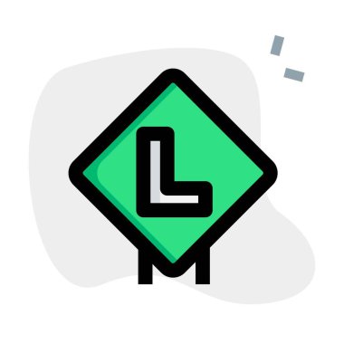 L shaped learner zone on a road sign board