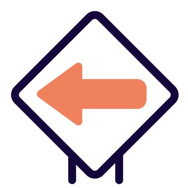 Left arrow sign on a road signal board
