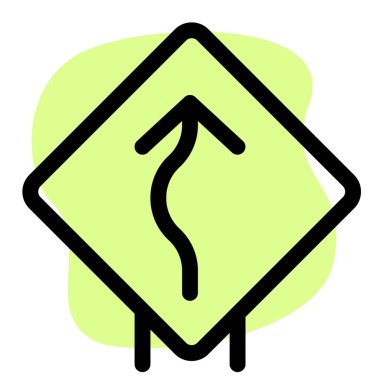 Overtaking lane with arrow on signboard layout