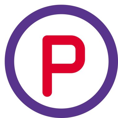 Parking sign on a road signal isolated on a white background