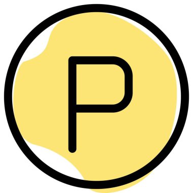 Parking sign on a road signal isolated on a white background