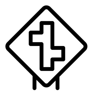 Road with multiple intersection roads on a road sign