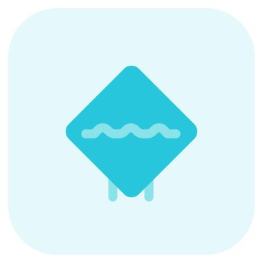 Rough road ahead with multiple bumps traffic board