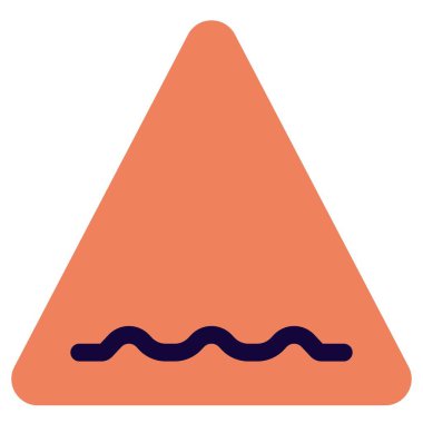 Warning for rough road ahead with several bumps