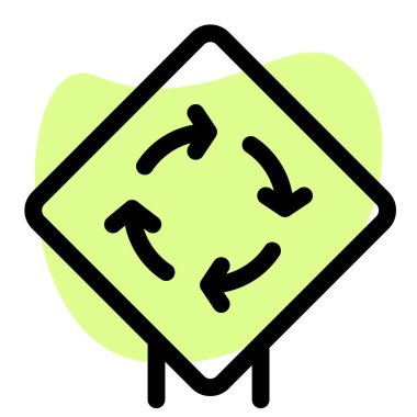 Roundabout of an inner intersection traffic sign board