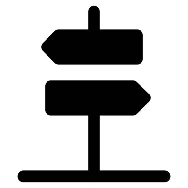 Signpost with a both direction left and right signaling