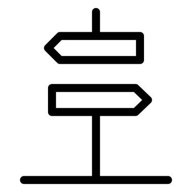 Signpost with a both direction left and right signaling