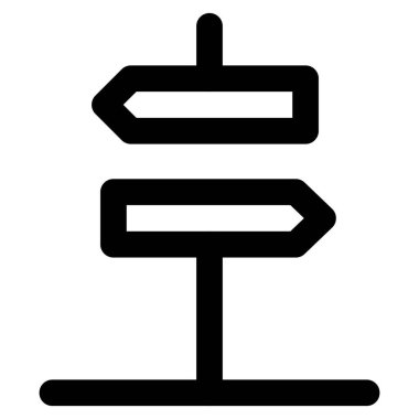 Signpost with a both direction left and right signaling