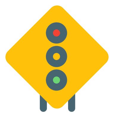 Sign board on a triangular shape lighting