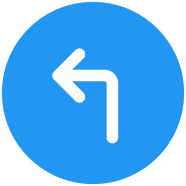 Turn left sign on a sign board