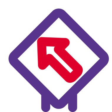 Up left way traffic sign board layout