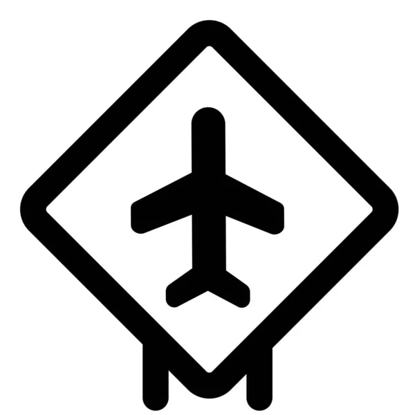 Tablica Napisem Lotniska Układem Samolotu — Wektor stockowy