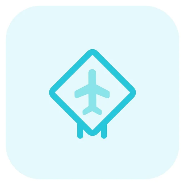Airport Sign Board Airplane Layout — Vector de stock