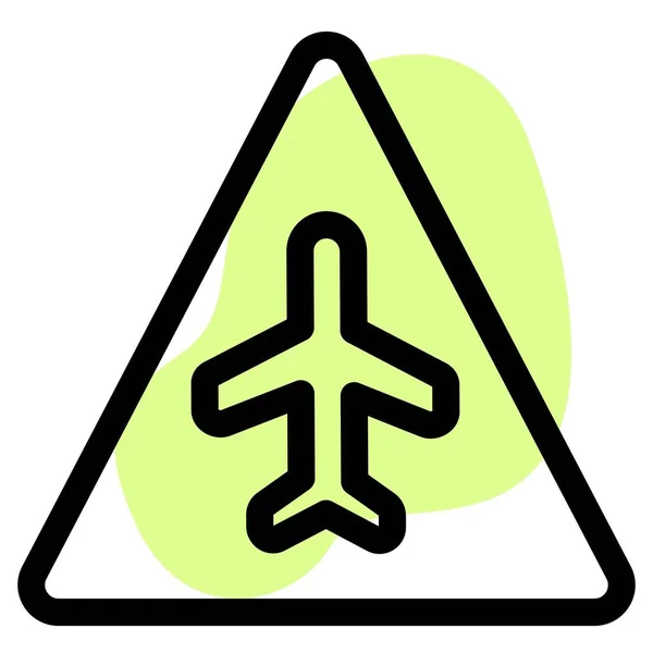 Dreieckige Schildertafel Mit Flugzeuglogo — Stockvektor