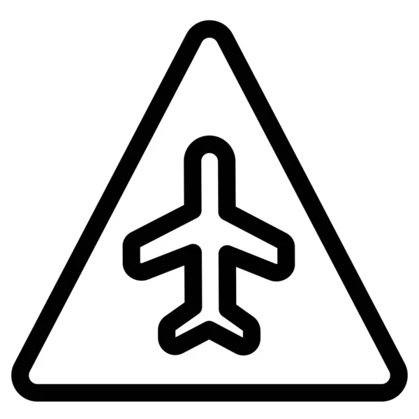 Triangular Shape Sign Board Airplane Logotype — Stok Vektör