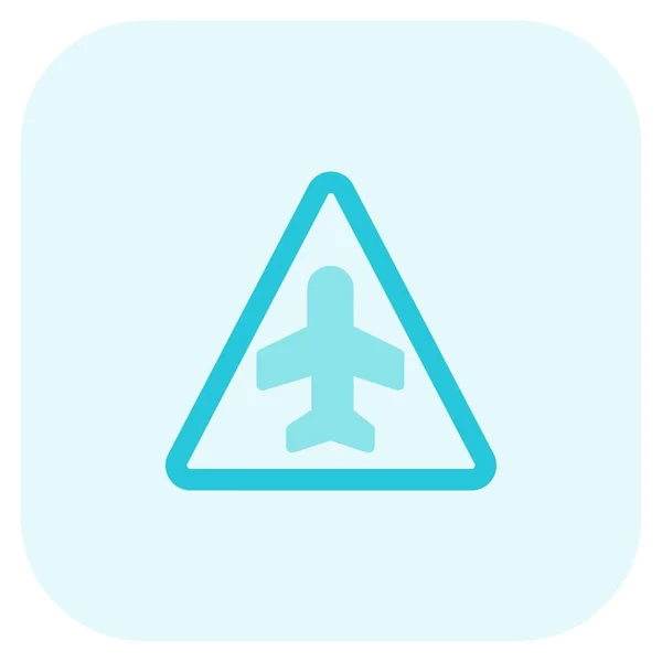 Triangular Shape Sign Board Airplane Logotype — Stok Vektör