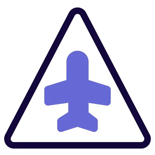 Triangular Shape Sign Board Airplane Logotype — Vetor de Stock