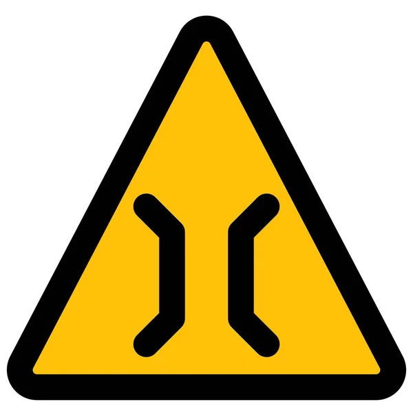 Triangular Shape Signboard Narrow Bridge Lane — Stok Vektör