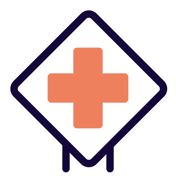 Hospital Sign Mark Warning Display — Vector de stock