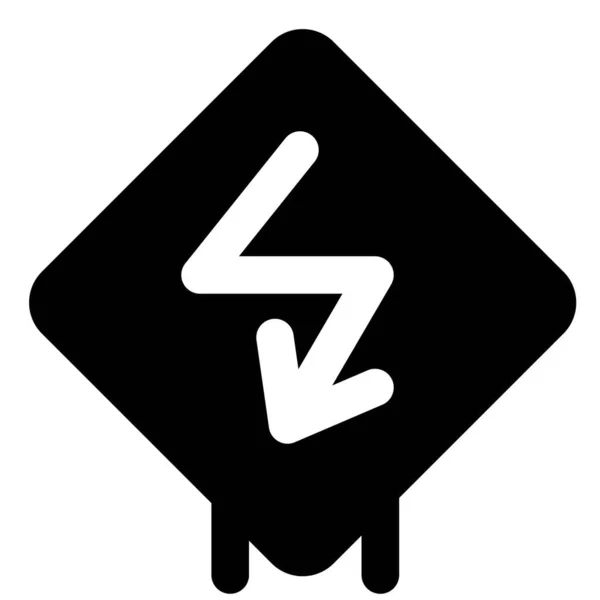 Extreme Sharp Turn Zigzag Arrow Turn — 스톡 벡터