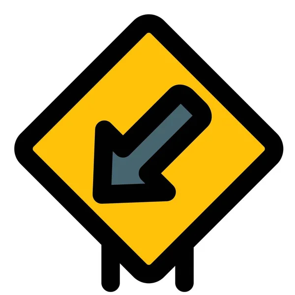 Left Exit Lane Road Signal Signboard —  Vetores de Stock