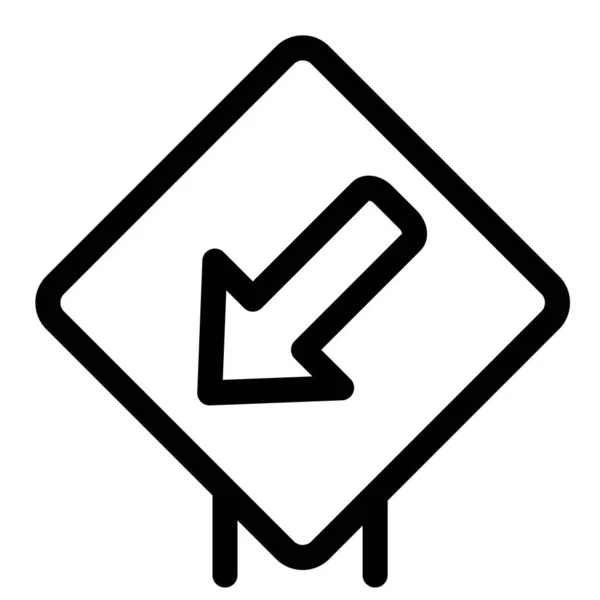 Left Exit Lane Road Signal Signboard — 스톡 벡터