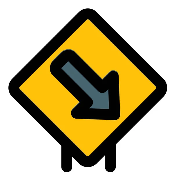 Downright Exit Lane Road Signal Signboard — Vetor de Stock