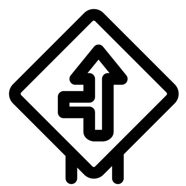 Intersect Road Left Front Lane Road Signal — Vettoriale Stock