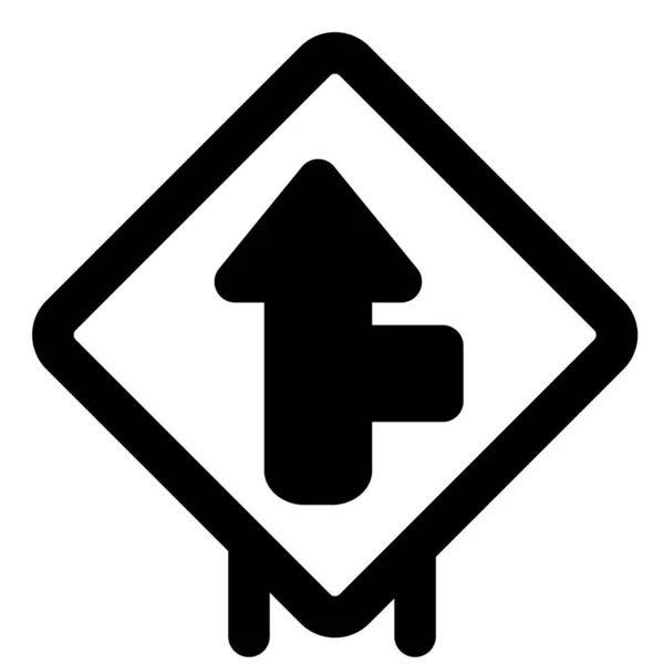 Intersect Road Right Front Lane Road Signal — Vettoriale Stock