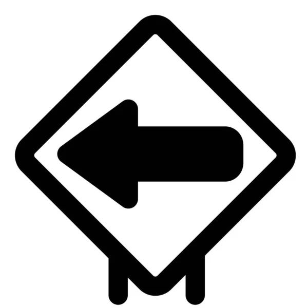 Left Arrow Sign Road Signal Board — 스톡 벡터