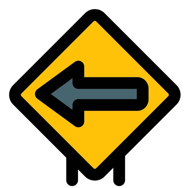 Left Arrow Sign Road Signal Board — Image vectorielle