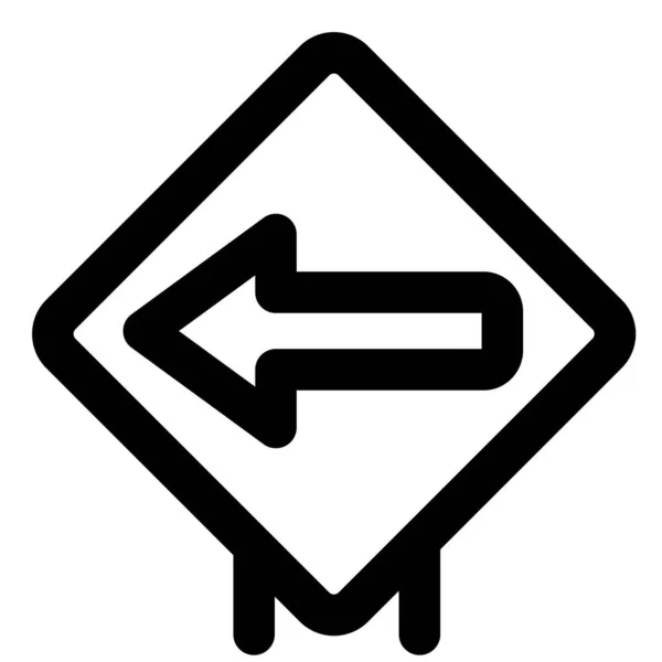 Left Arrow Sign Road Signal Board — Stock Vector