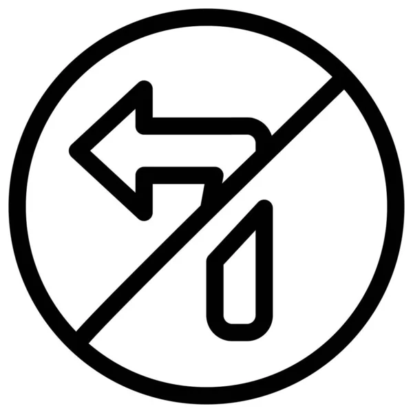 Turn Left Side Traffic Sign Board Crossed — Vettoriale Stock