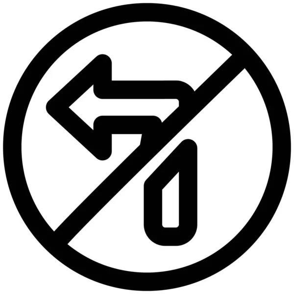 Turn Left Side Traffic Sign Board Crossed — Image vectorielle