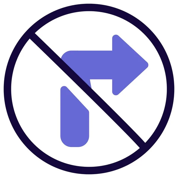 Turn Right Side Traffic Sign Board Crossed — ストックベクタ