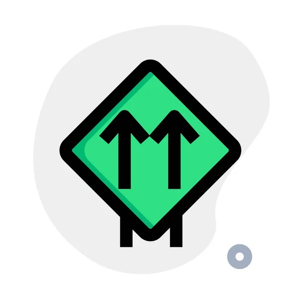 Front Lane Direction Multiple Arrows Layout — 스톡 벡터