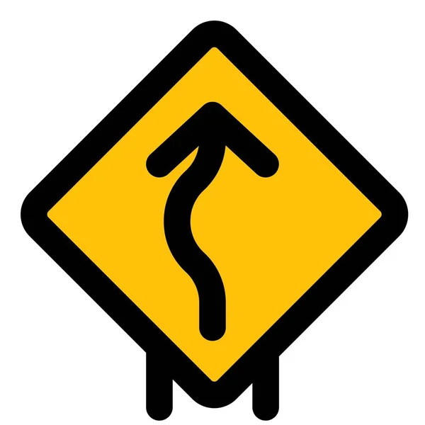 Overtaking Lane Arrow Signboard Layout — Archivo Imágenes Vectoriales